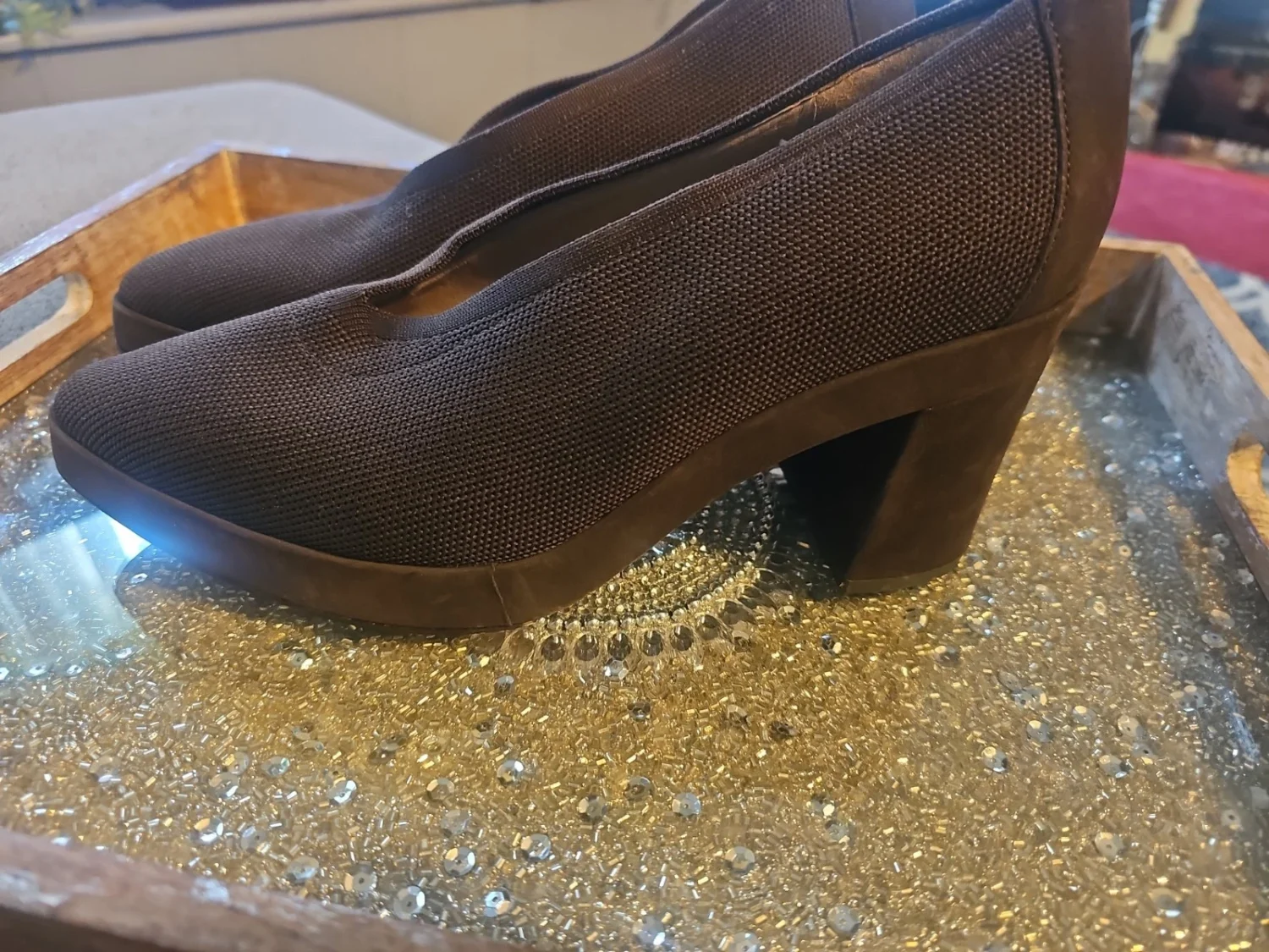 Eileen Fisher 厚底鞋 棕色/巧克力色 尺码 10 状况完好-