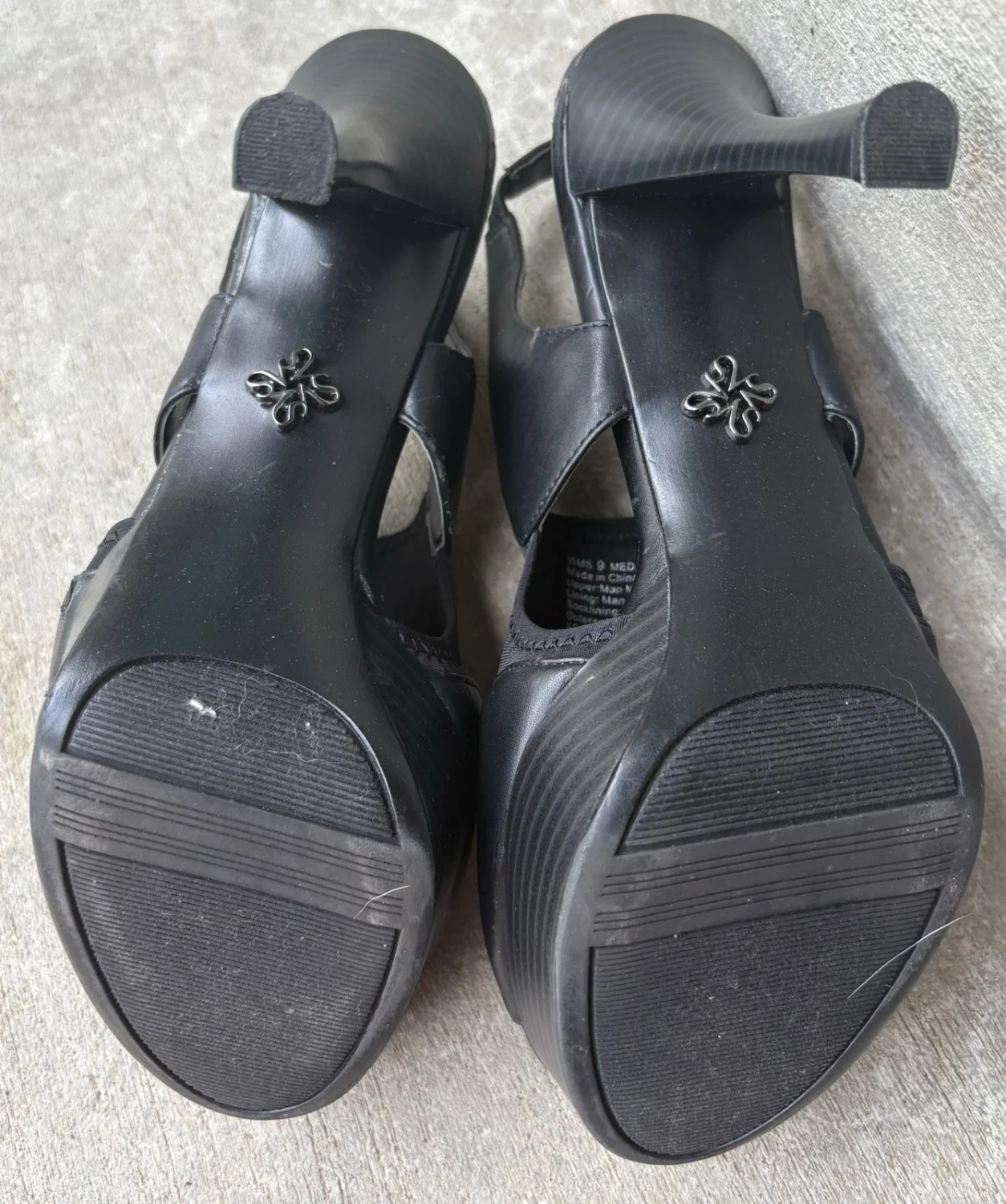 女式 Simply Vera Vera Wang 高 4 英寸高跟鞋黑色 9 码休闲工作服鞋-