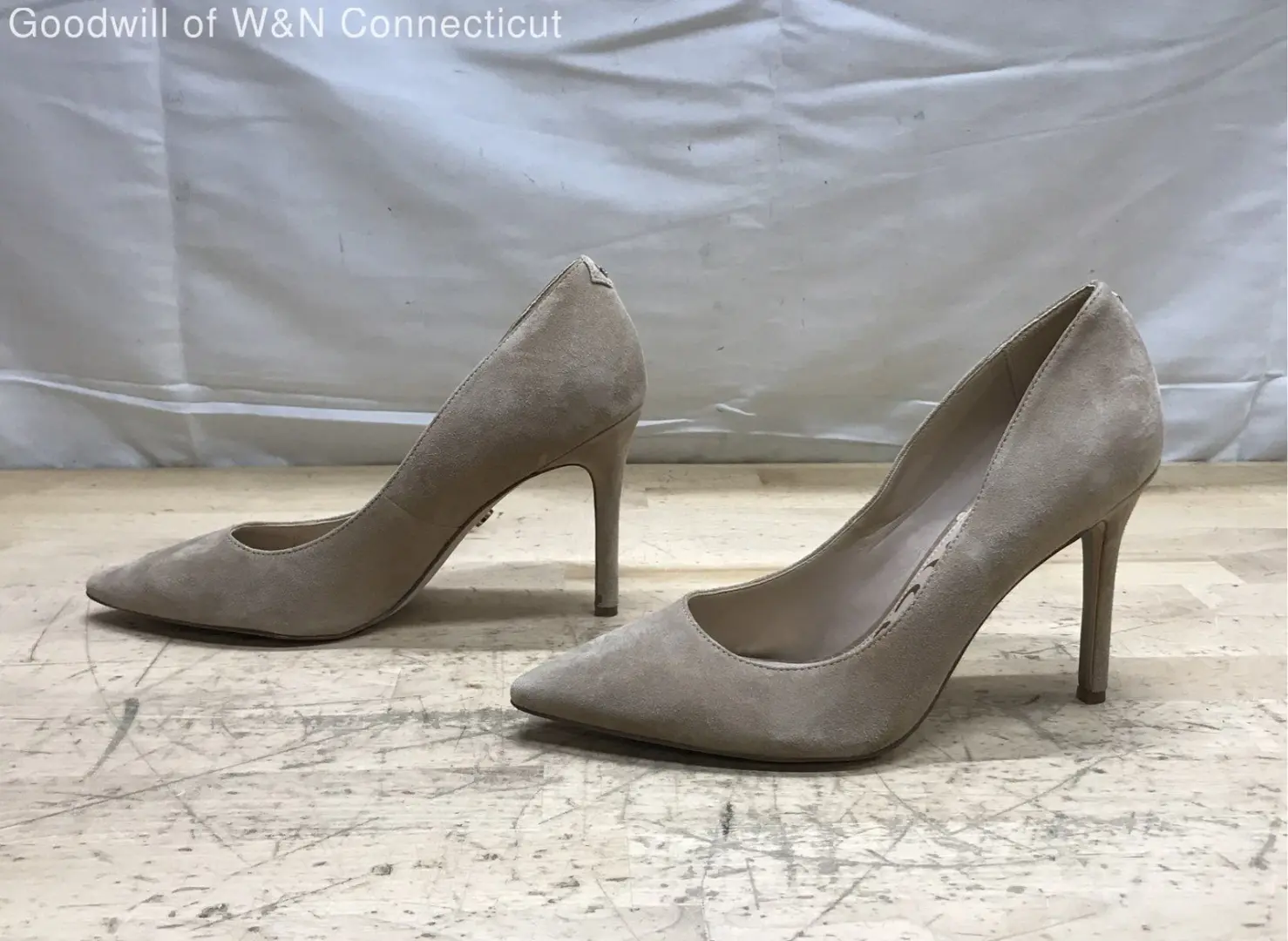 Sam Edelman Hazel 棕褐色麂皮绒细高跟鞋尖头 7.5 码-