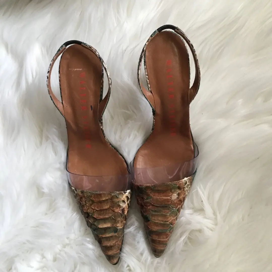 walter Steiger 鞋码 38.5 多色鳄鱼露背鞋-