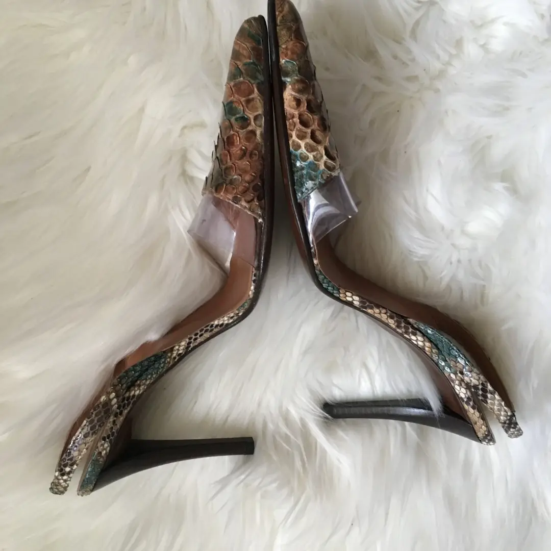 walter Steiger 鞋码 38.5 多色鳄鱼露背鞋-