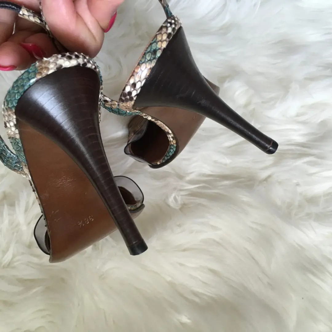 walter Steiger 鞋码 38.5 多色鳄鱼露背鞋-
