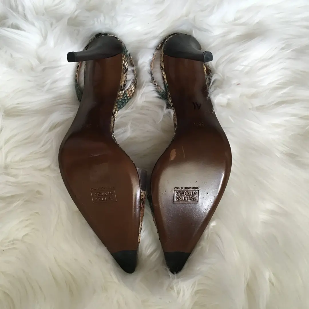 walter Steiger 鞋码 38.5 多色鳄鱼露背鞋-