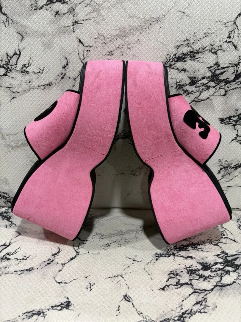 Dolls Kill Delias 厚底鞋 粉色 Peace Out Trendsetter 滑梯 尺寸 9M-