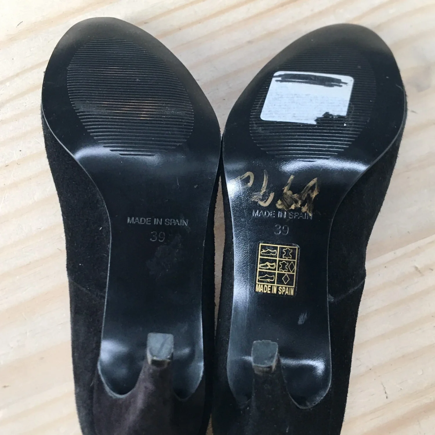 Elodie 高跟鞋女式 39 经典高跟鞋休闲舒适黑色皮革懒人鞋-