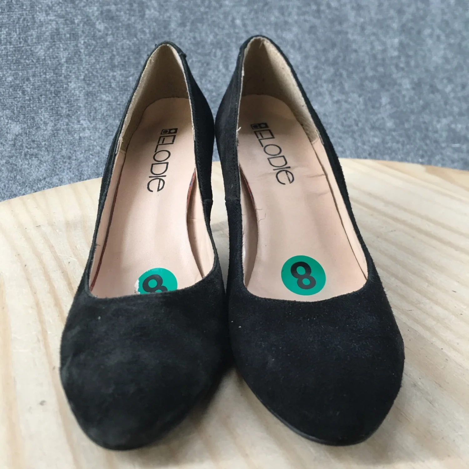 Elodie 高跟鞋女式 39 经典高跟鞋休闲舒适黑色皮革懒人鞋-