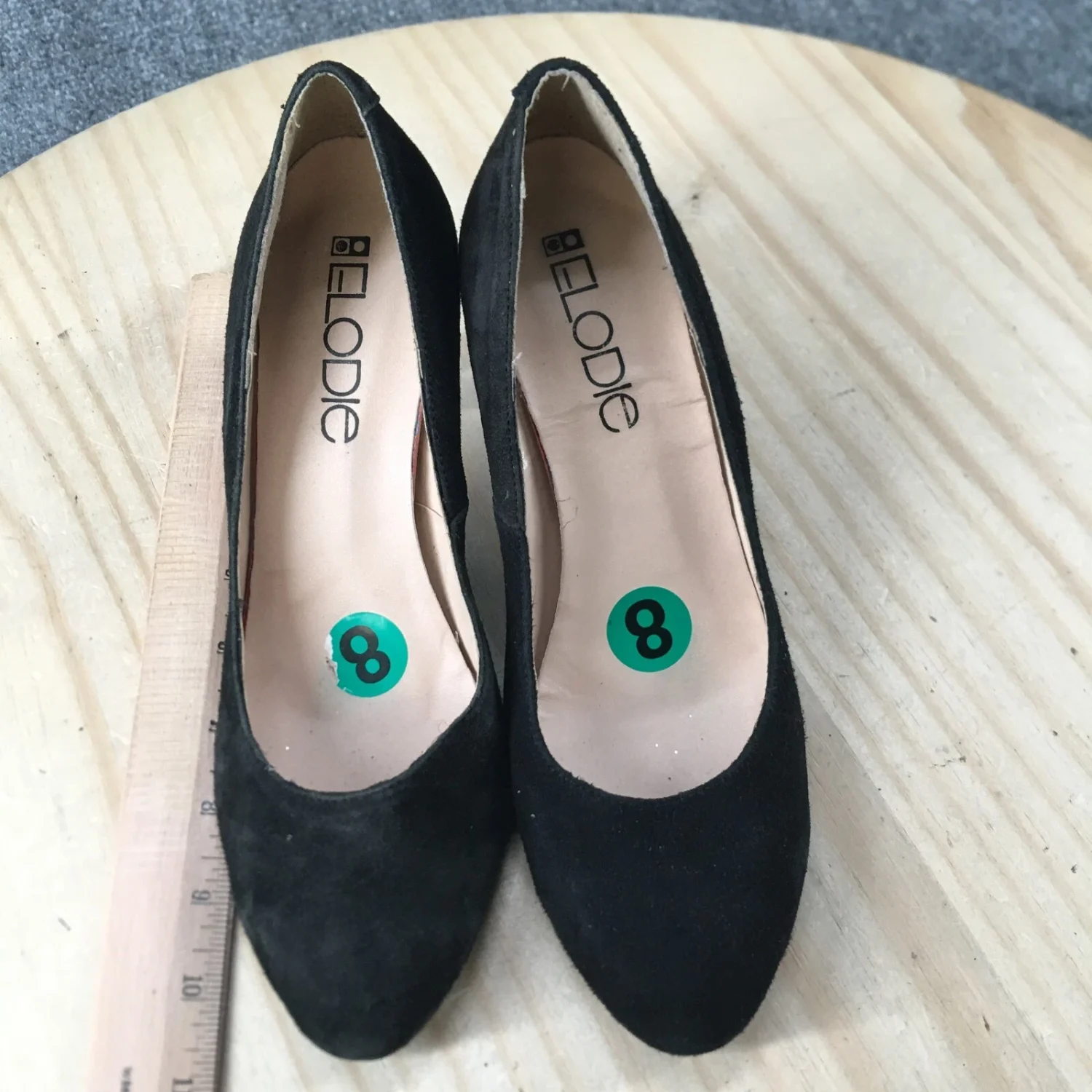 Elodie 高跟鞋女式 39 经典高跟鞋休闲舒适黑色皮革懒人鞋-
