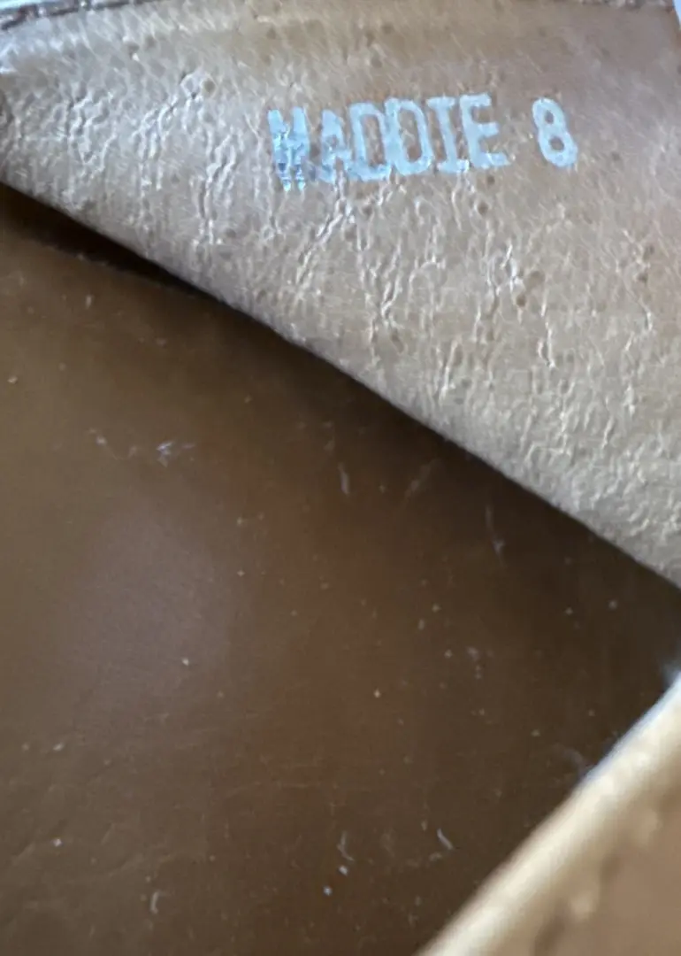 Chocolat Blu Maddie 皮革厚底软木楔形凉鞋女式 8 码棕褐色鞋-