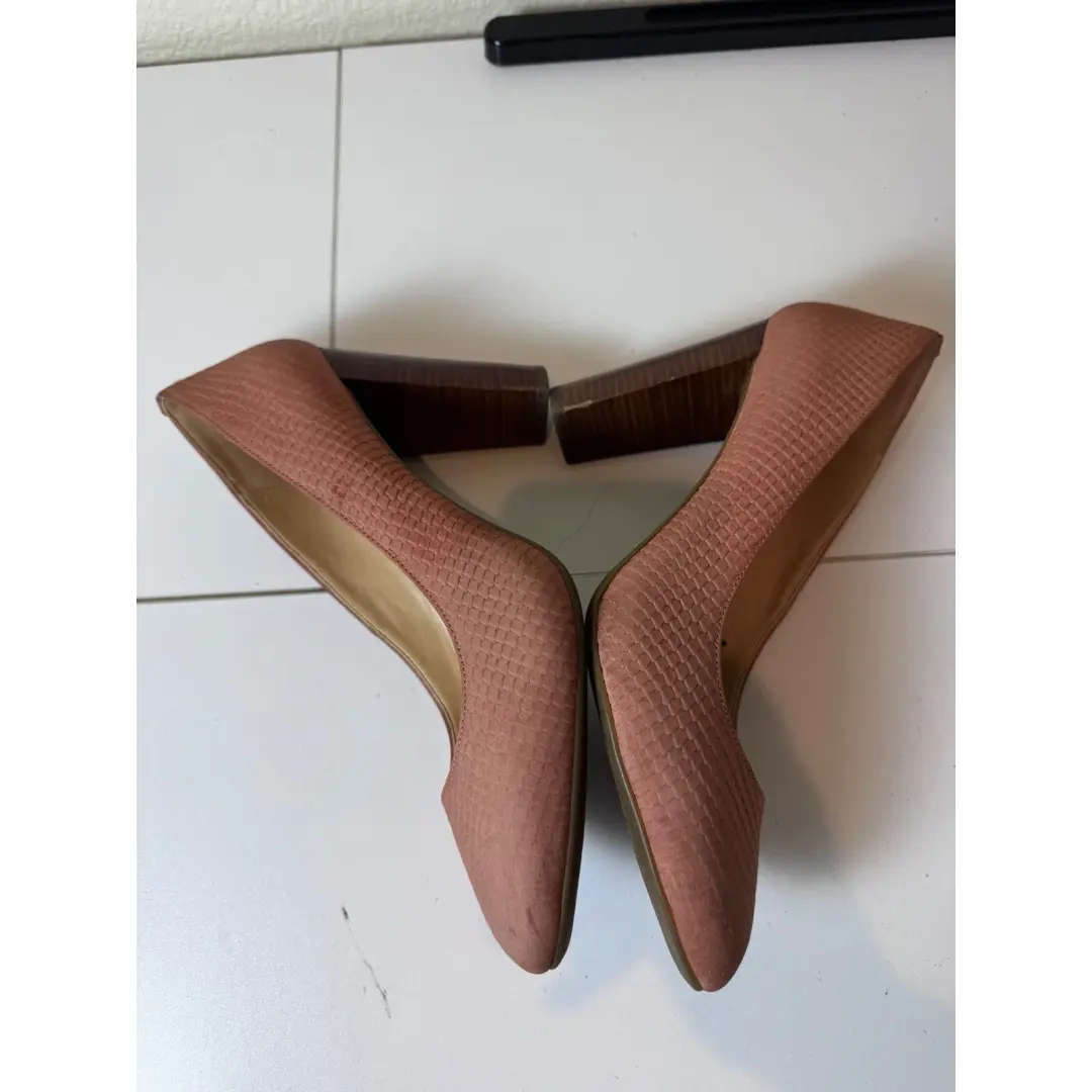 Michael Kors Pumps 女式 8.5 米粉色蛇皮粗跟极简主义-