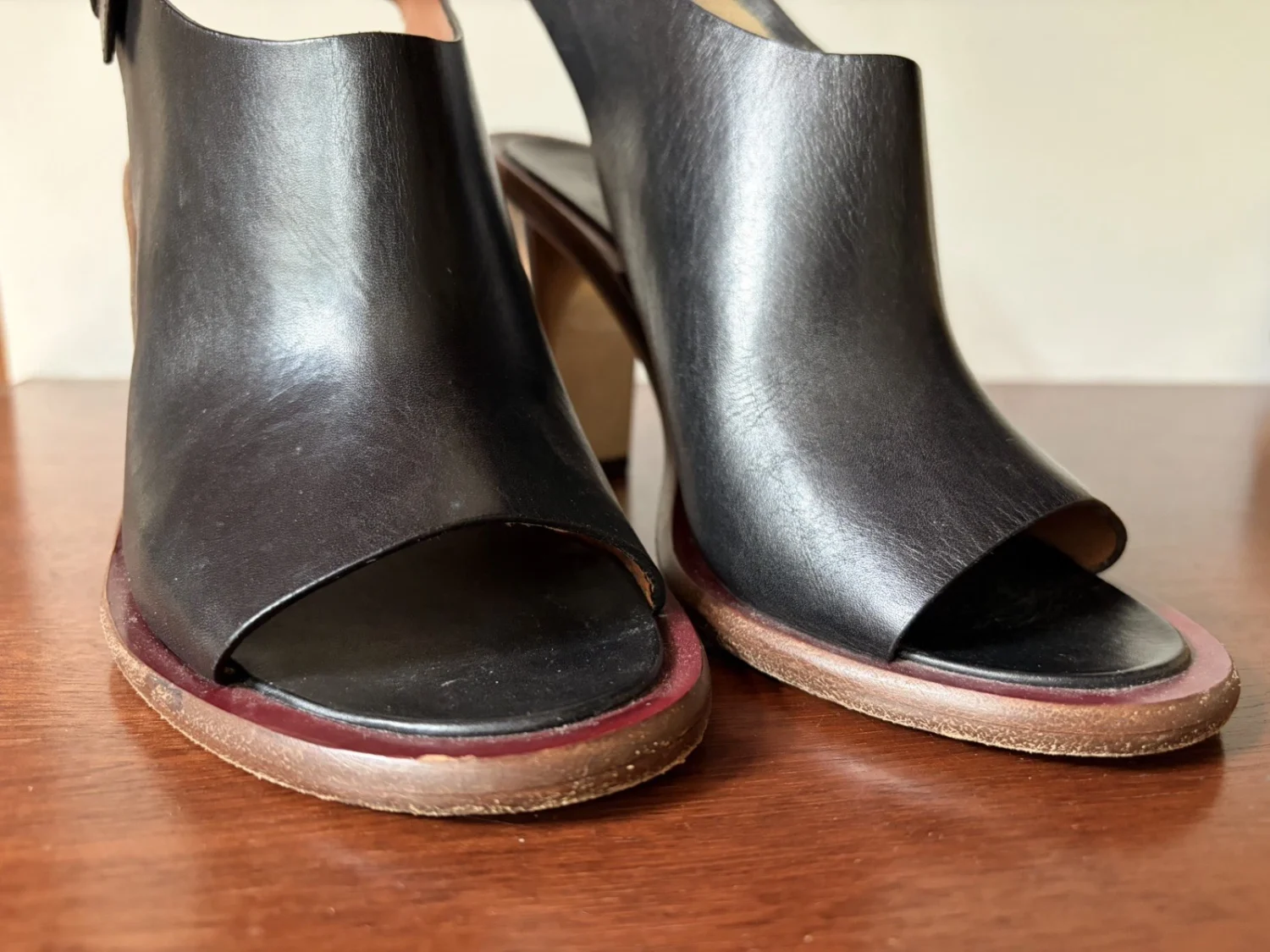 Céline 黑色 Bam Bam 皮革凉鞋高跟鞋 38 US 8-