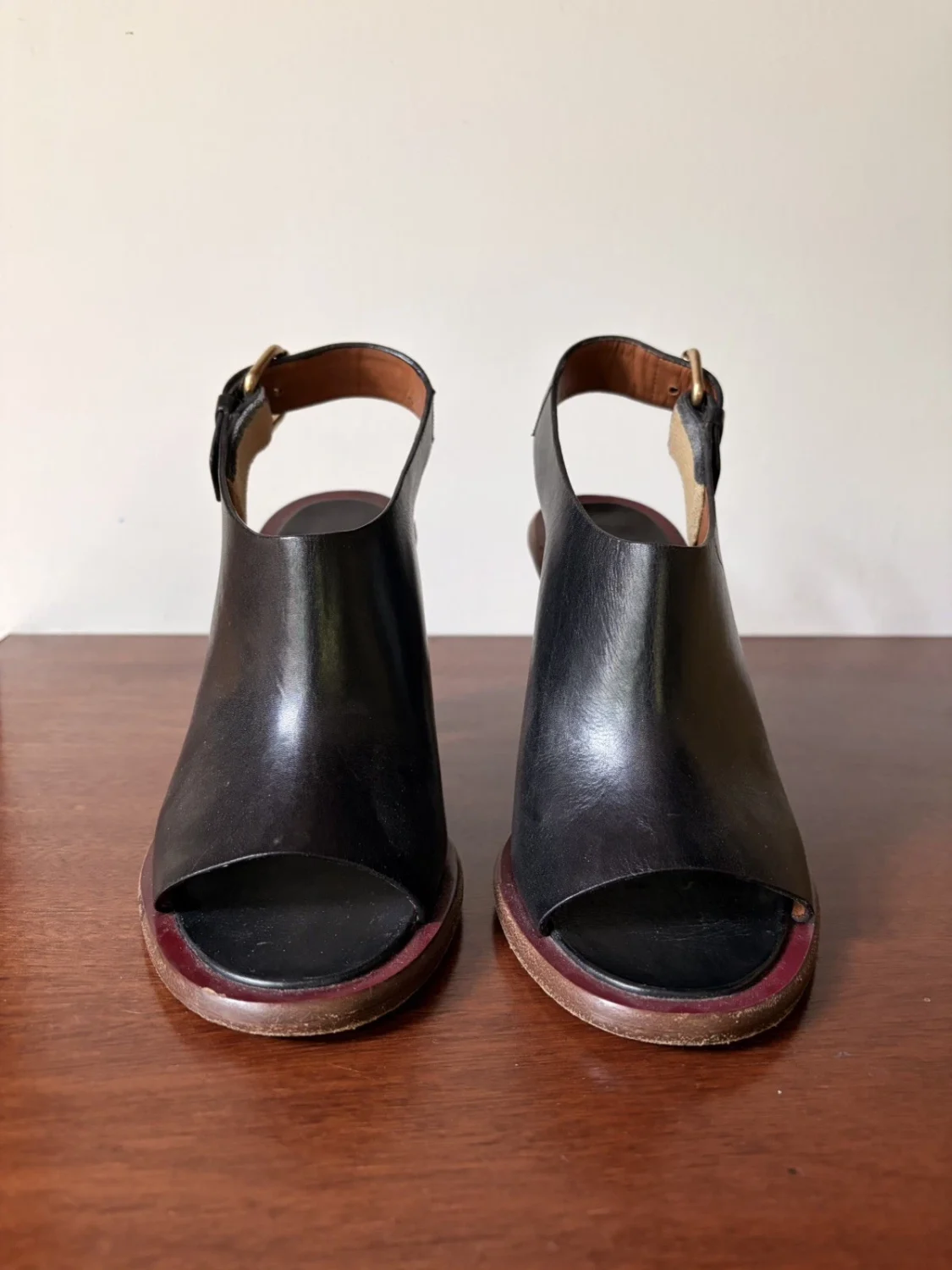Céline 黑色 Bam Bam 皮革凉鞋高跟鞋 38 US 8-