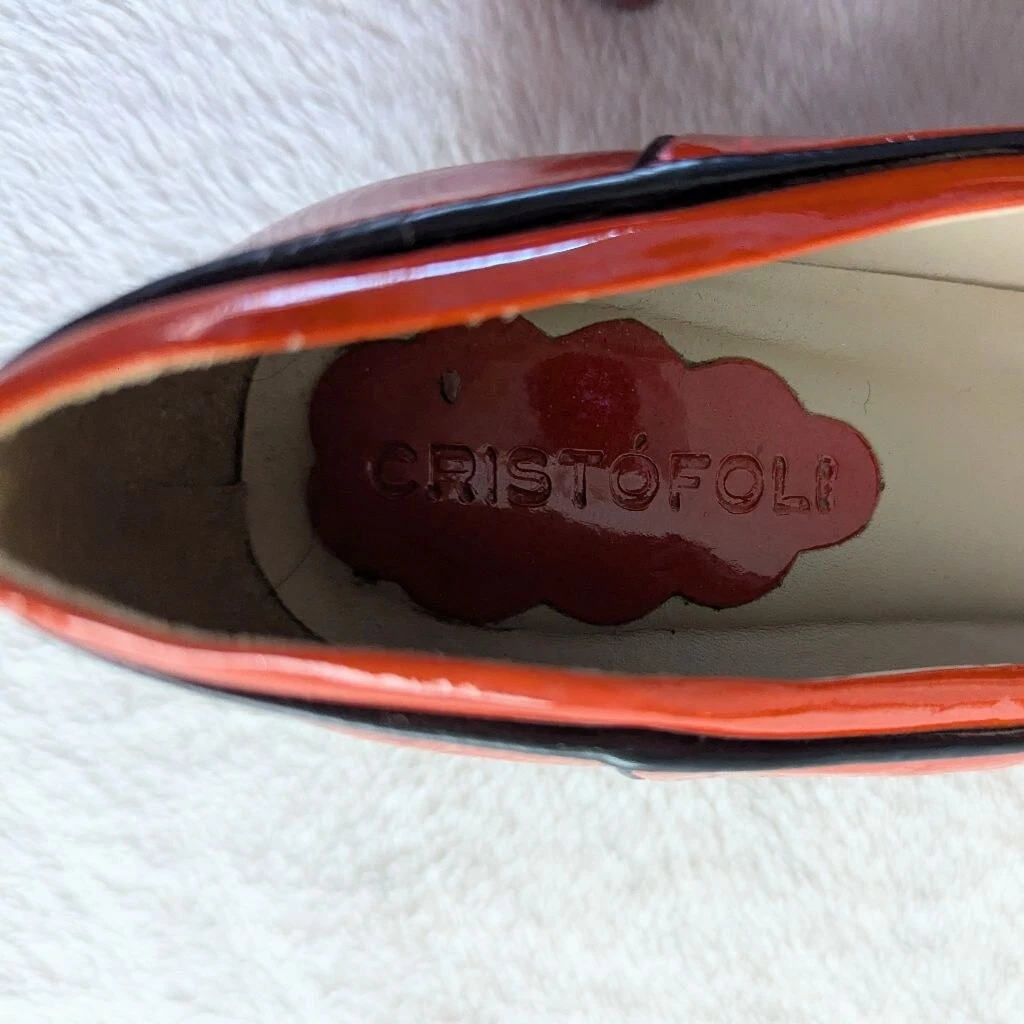 Cristofoli 红色粉色黑色高跟乐福鞋 - 9 码-