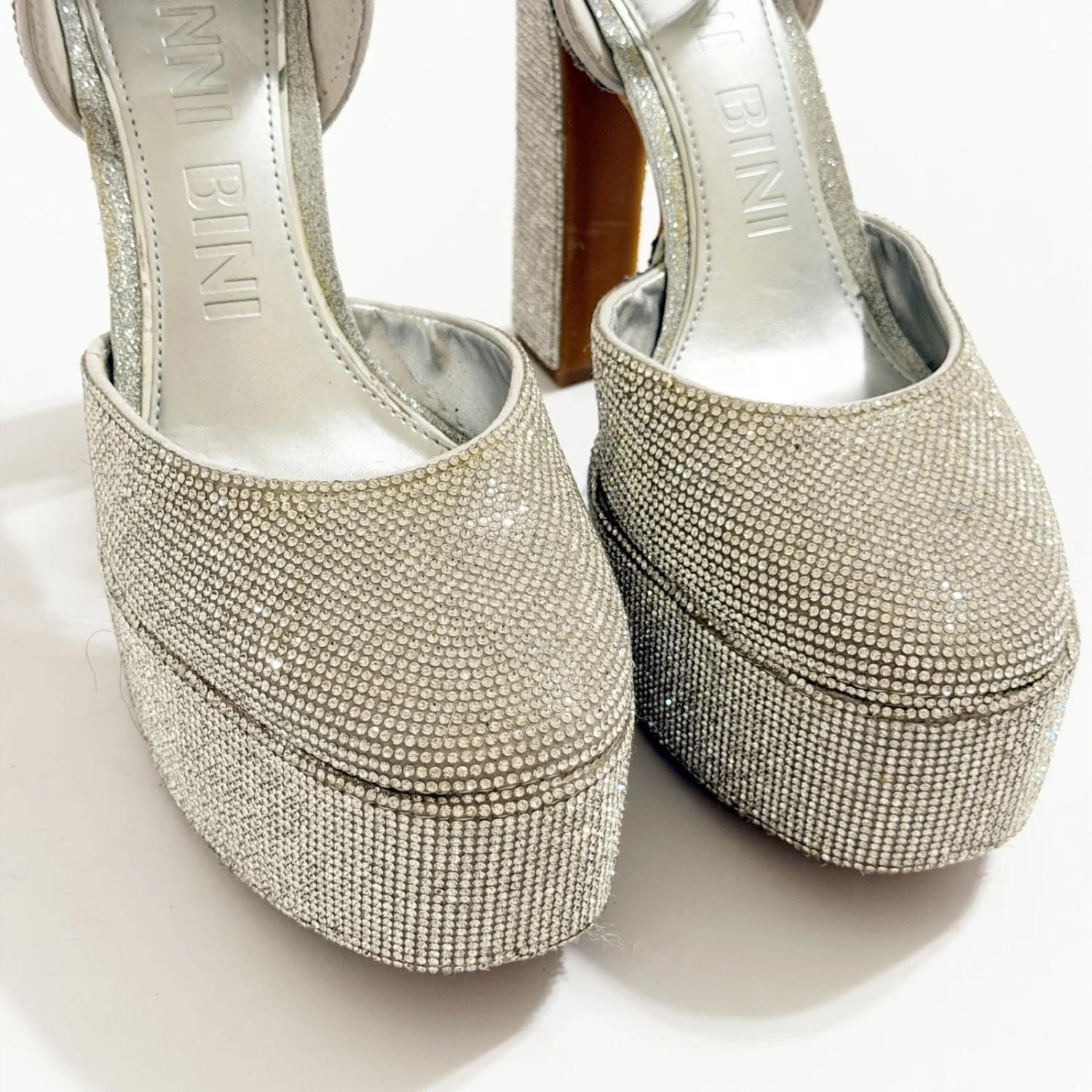Gianni Bini DeviTwo 水钻厚底封闭礼服高跟鞋 7.5M 码派对活动-