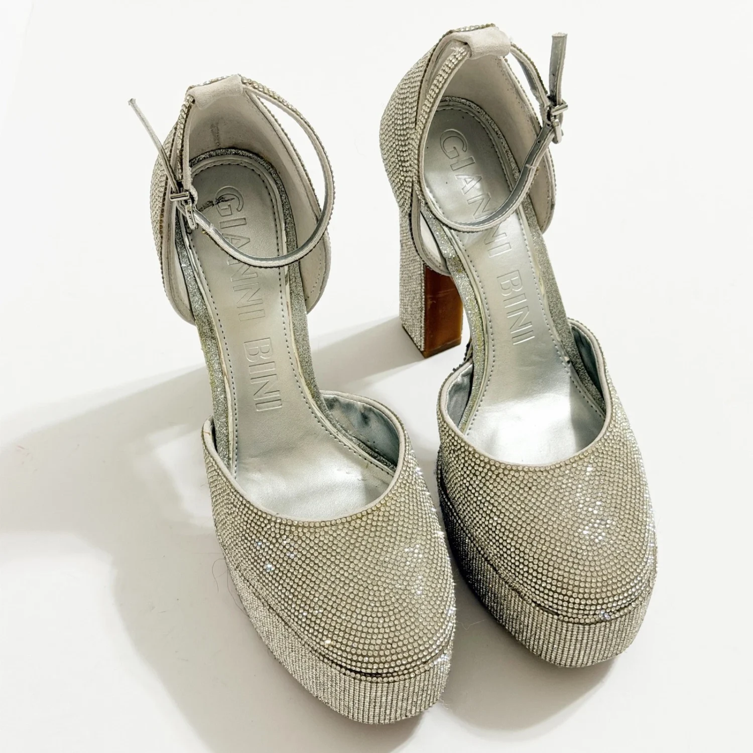 Gianni Bini DeviTwo 水钻厚底封闭礼服高跟鞋 7.5M 码派对活动-