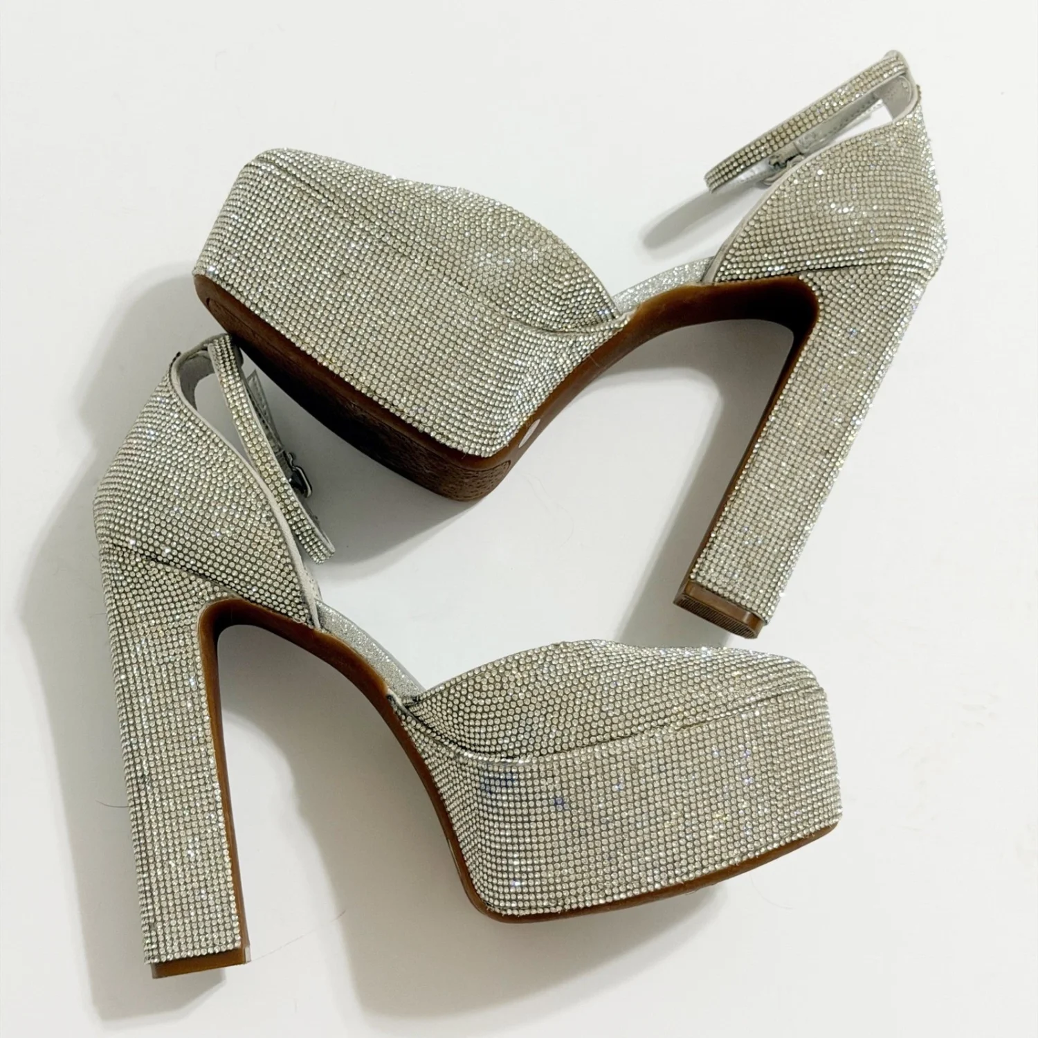Gianni Bini DeviTwo 水钻厚底封闭礼服高跟鞋 7.5M 码派对活动-