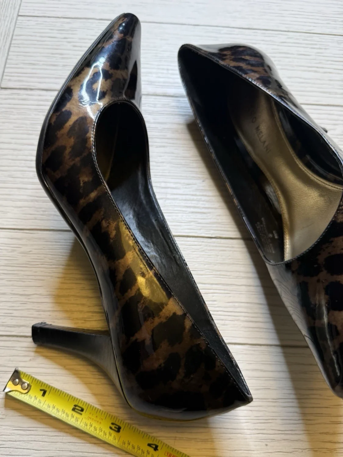 Antonio Melani 豹纹漆皮 3 英寸高跟鞋 Glam Boho Y2K 9 M-