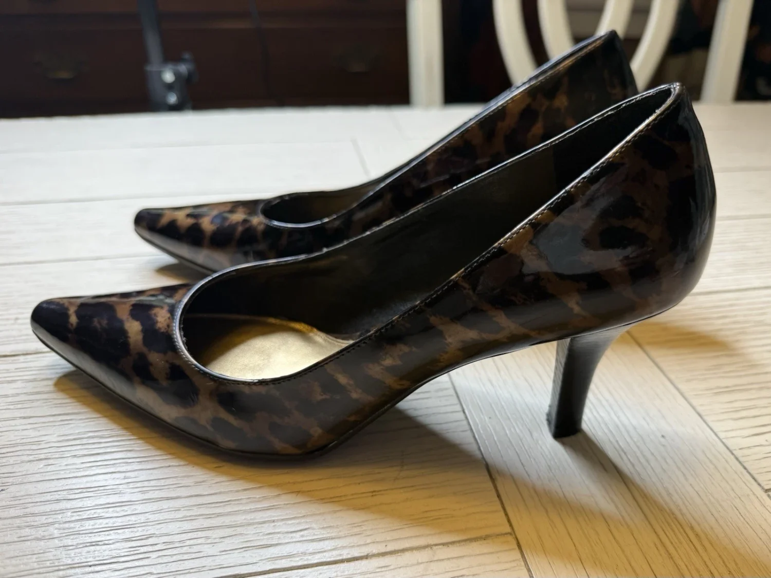 Antonio Melani 豹纹漆皮 3 英寸高跟鞋 Glam Boho Y2K 9 M-