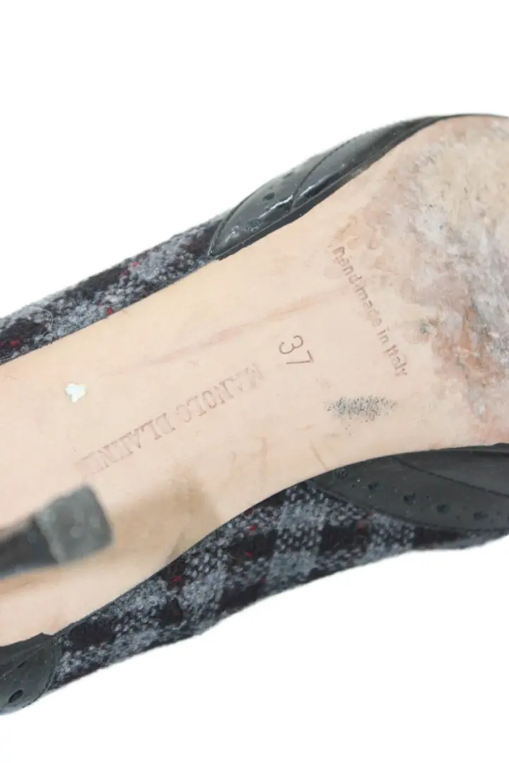 Manolo Blahnik 女式尖头懒人格子浅口鞋 37 码-