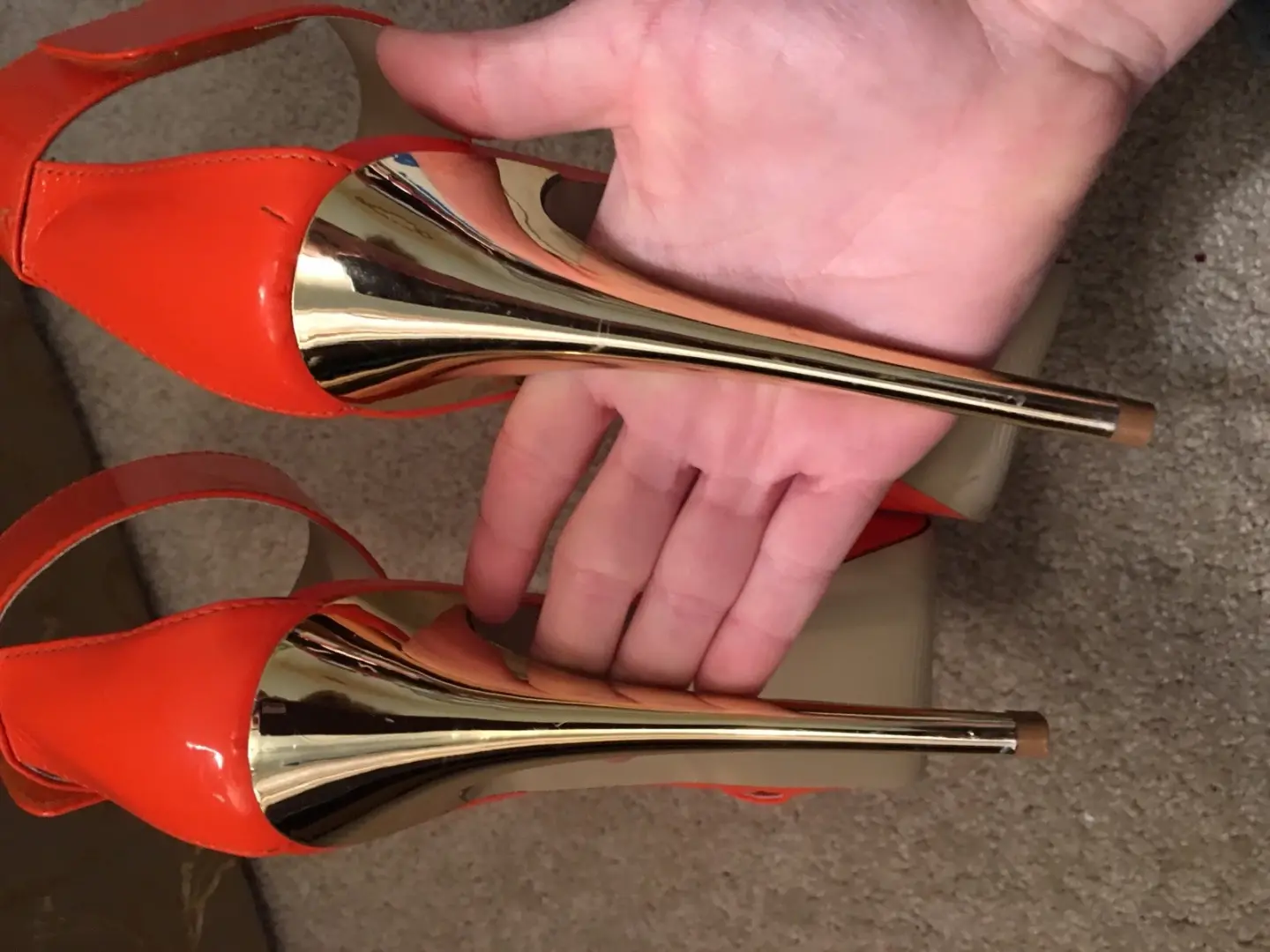 😎🧡Orange Shoedazzle 5.5高跟鞋-踝带鞋-