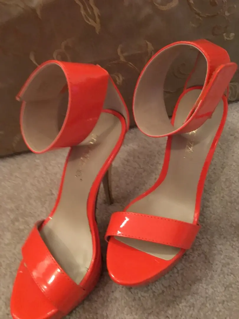 😎🧡Orange Shoedazzle 5.5高跟鞋-踝带鞋-