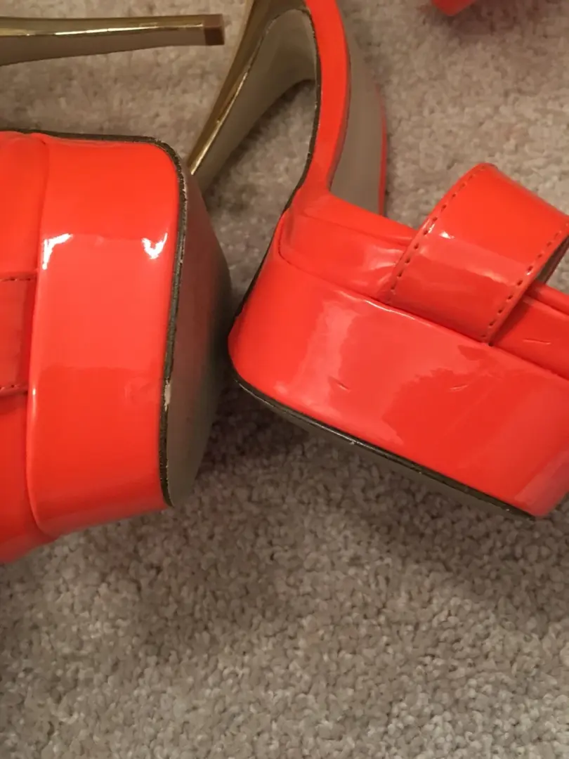 😎🧡Orange Shoedazzle 5.5高跟鞋-踝带鞋-