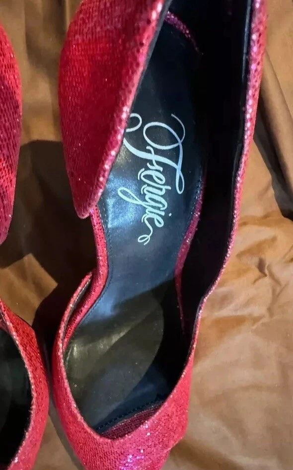 👠😎🩷Fergie Awareness女式露趾高跟鞋5.5米(闪亮粉色)-