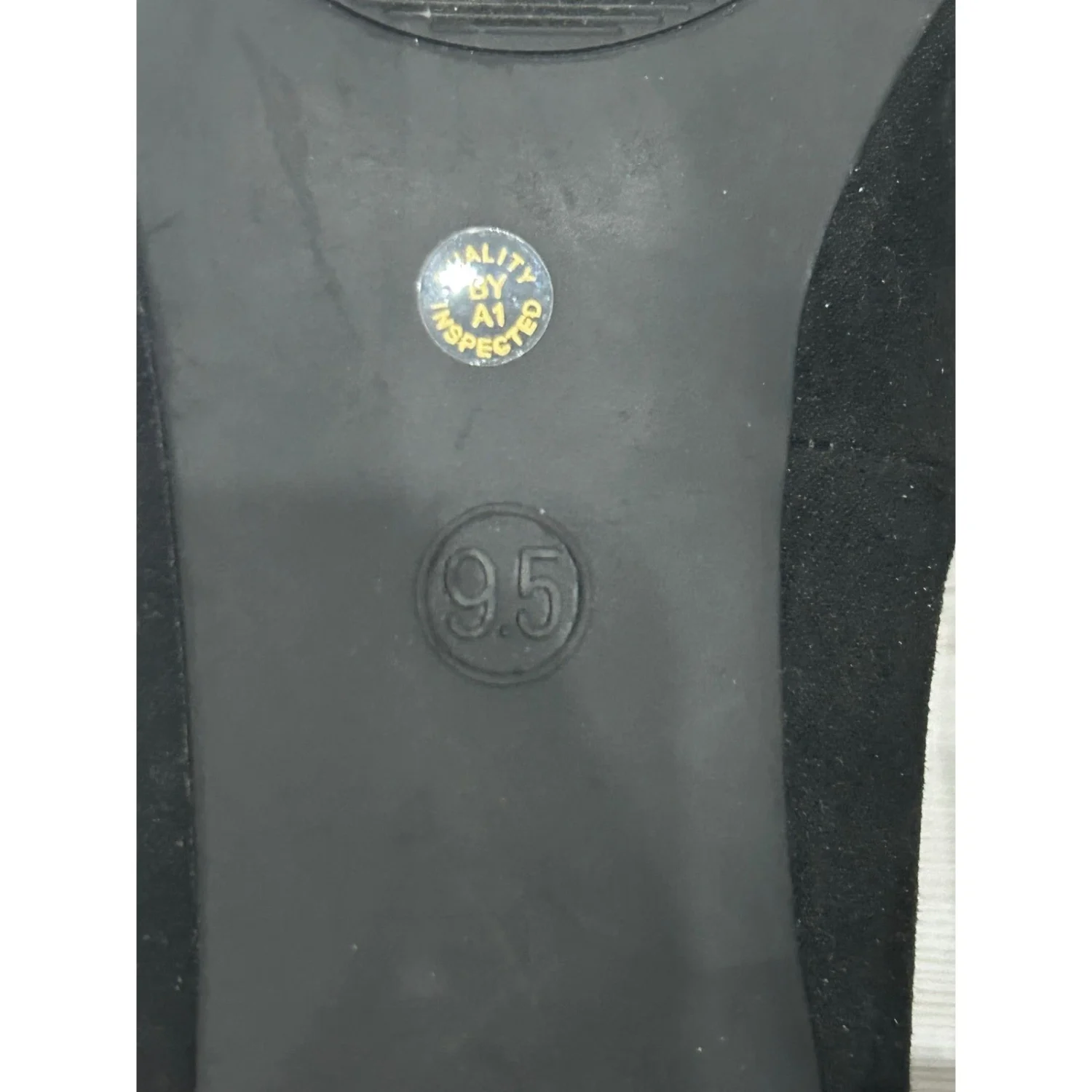 Liz Claiborne 女式黑色人造麂皮绒圆头粗跟高跟鞋经典 9.5-