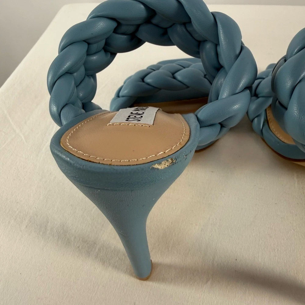 Steve Madden Kenny 编织方头高跟鞋海蓝色 8 码-
