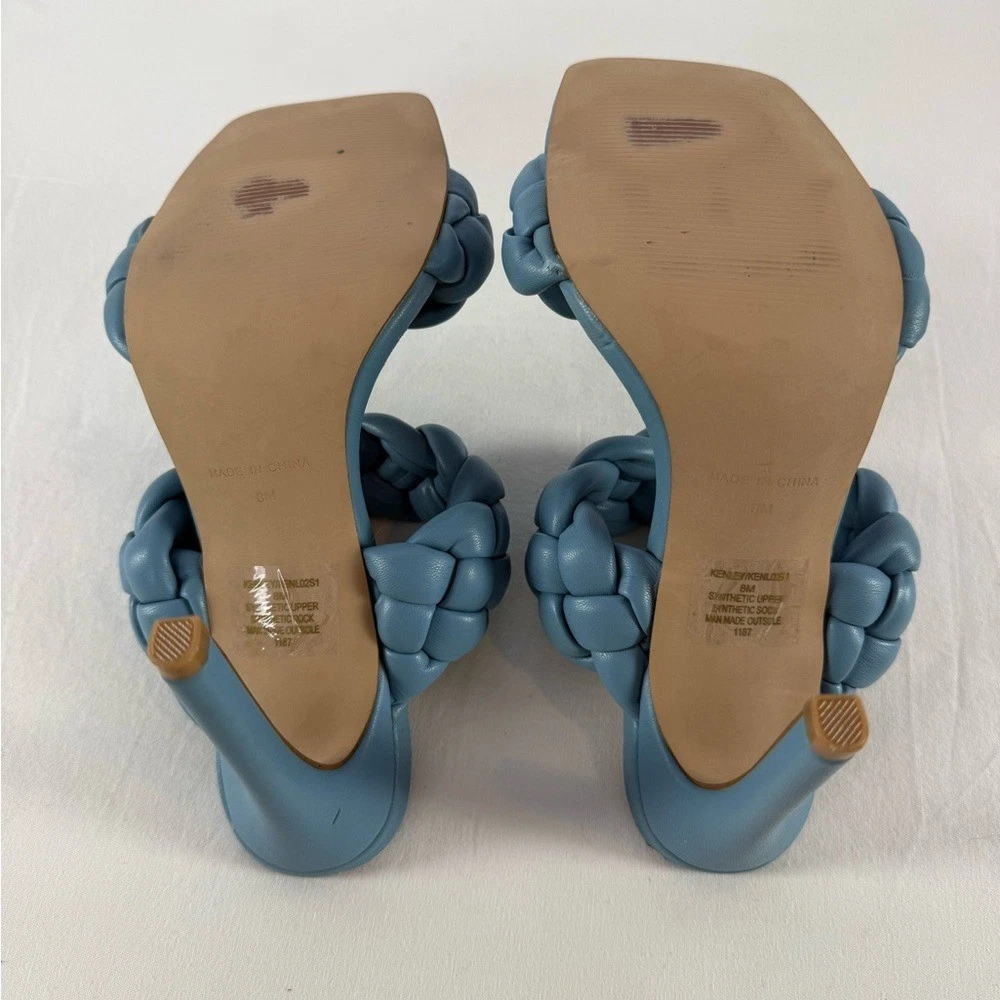Steve Madden Kenny 编织方头高跟鞋海蓝色 8 码-