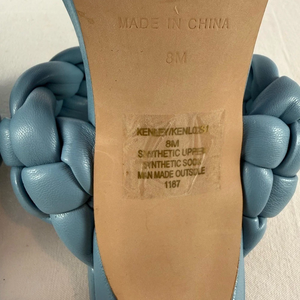 Steve Madden Kenny 编织方头高跟鞋海蓝色 8 码-
