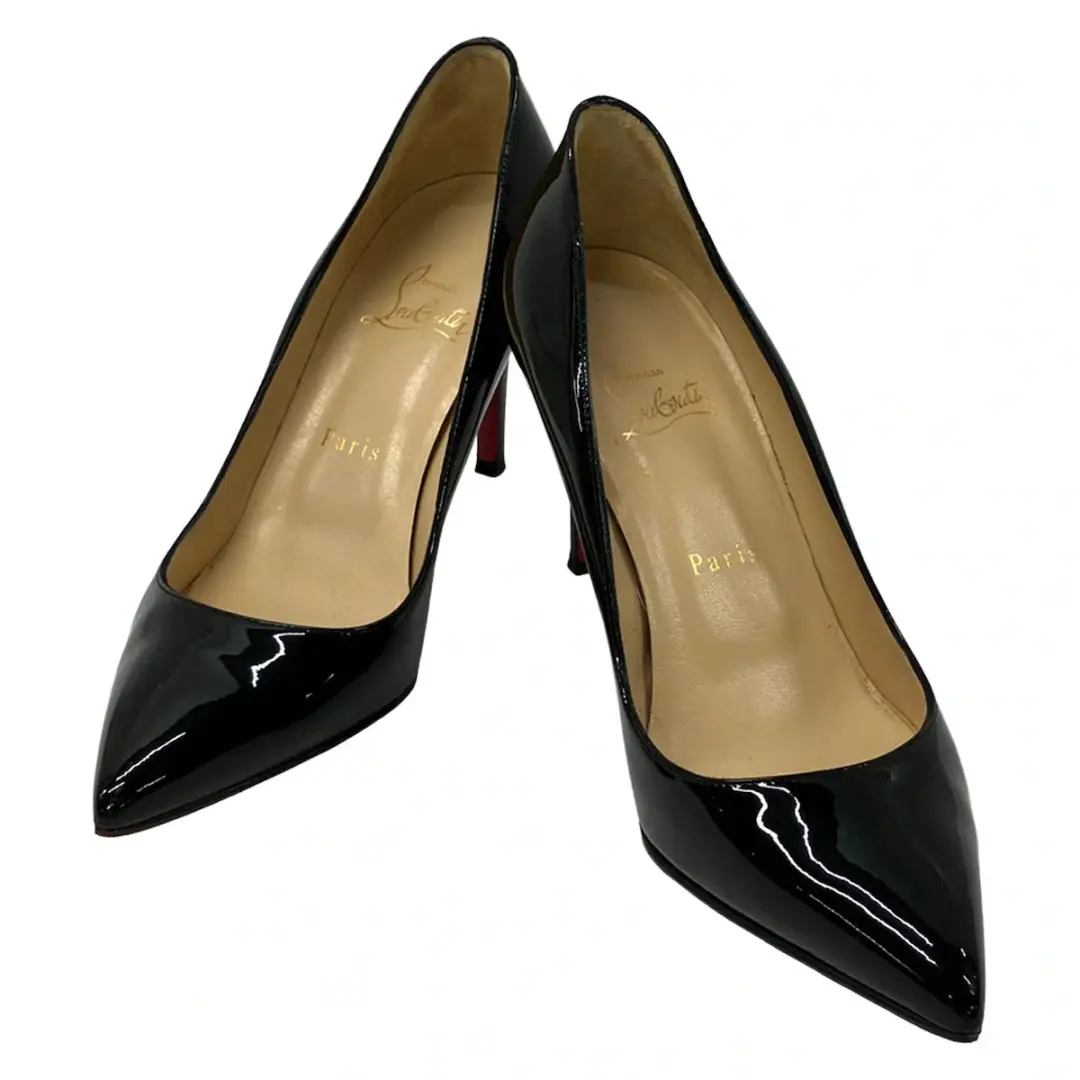 CHRISTIAN LOUBOUTIN女式黑色漆皮高跟鞋-