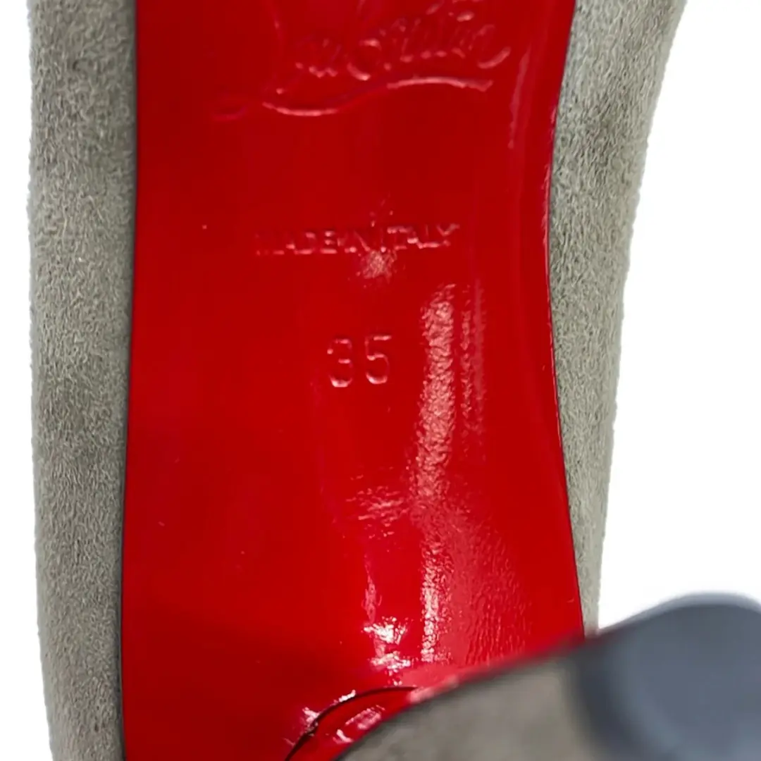CHRISTIAN LOUBOUTIN女式灰色米色麂皮绒高跟鞋-