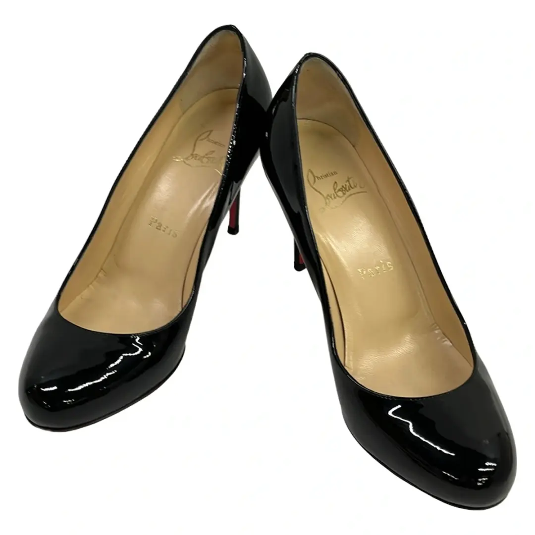 CHRISTIAN LOUBOUTIN女式黑色漆皮高跟鞋-