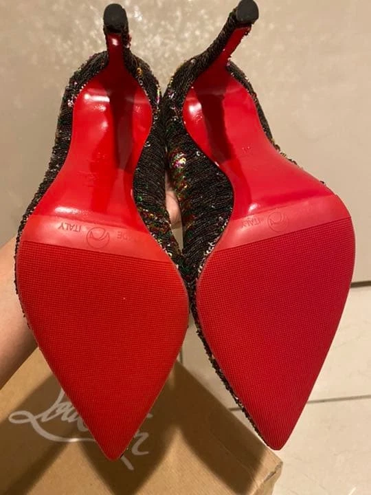 CHRISTIAN LOUBOUTIN 变色亮片泵银色多色正品-