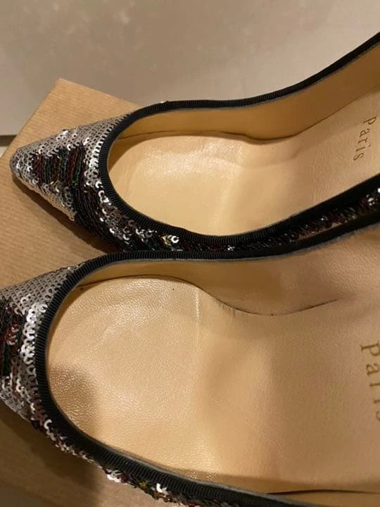 CHRISTIAN LOUBOUTIN 变色亮片泵银色多色正品-