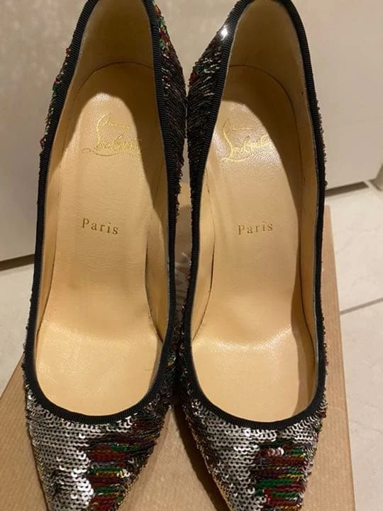 CHRISTIAN LOUBOUTIN 变色亮片泵银色多色正品-
