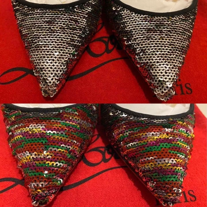 CHRISTIAN LOUBOUTIN 变色亮片泵银色多色正品-