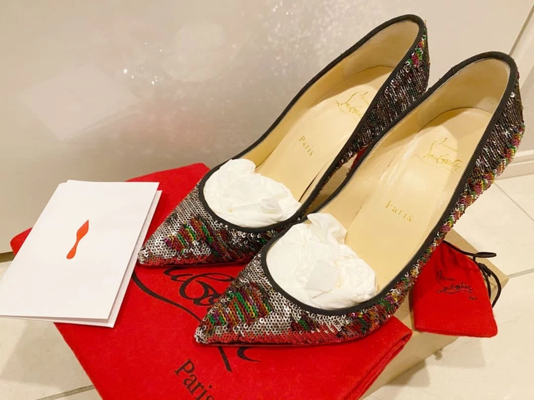CHRISTIAN LOUBOUTIN 变色亮片泵银色多色正品-