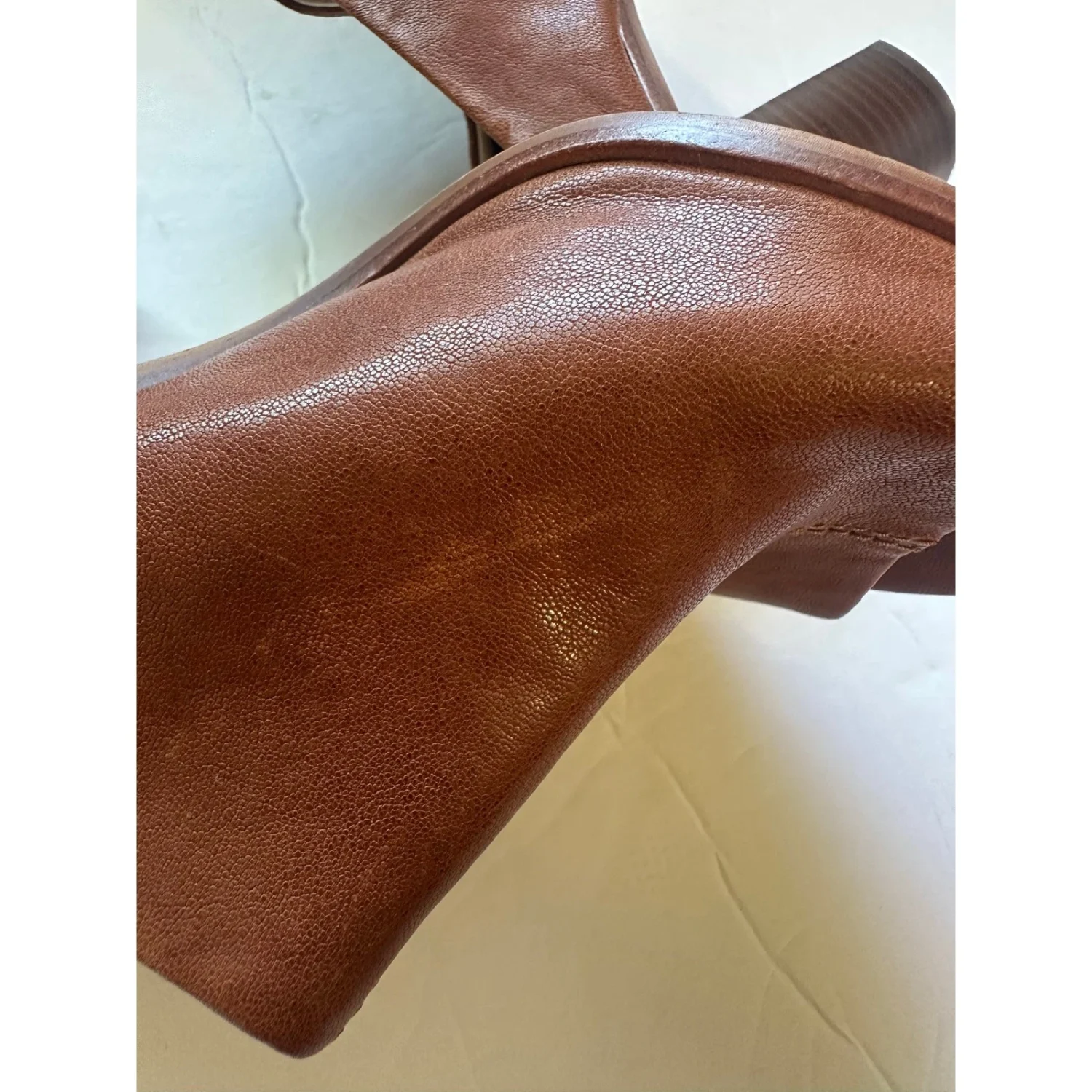 Louise et Cie Lorena 棕色皮革露趾块跟穆勒鞋 - 8M 码-