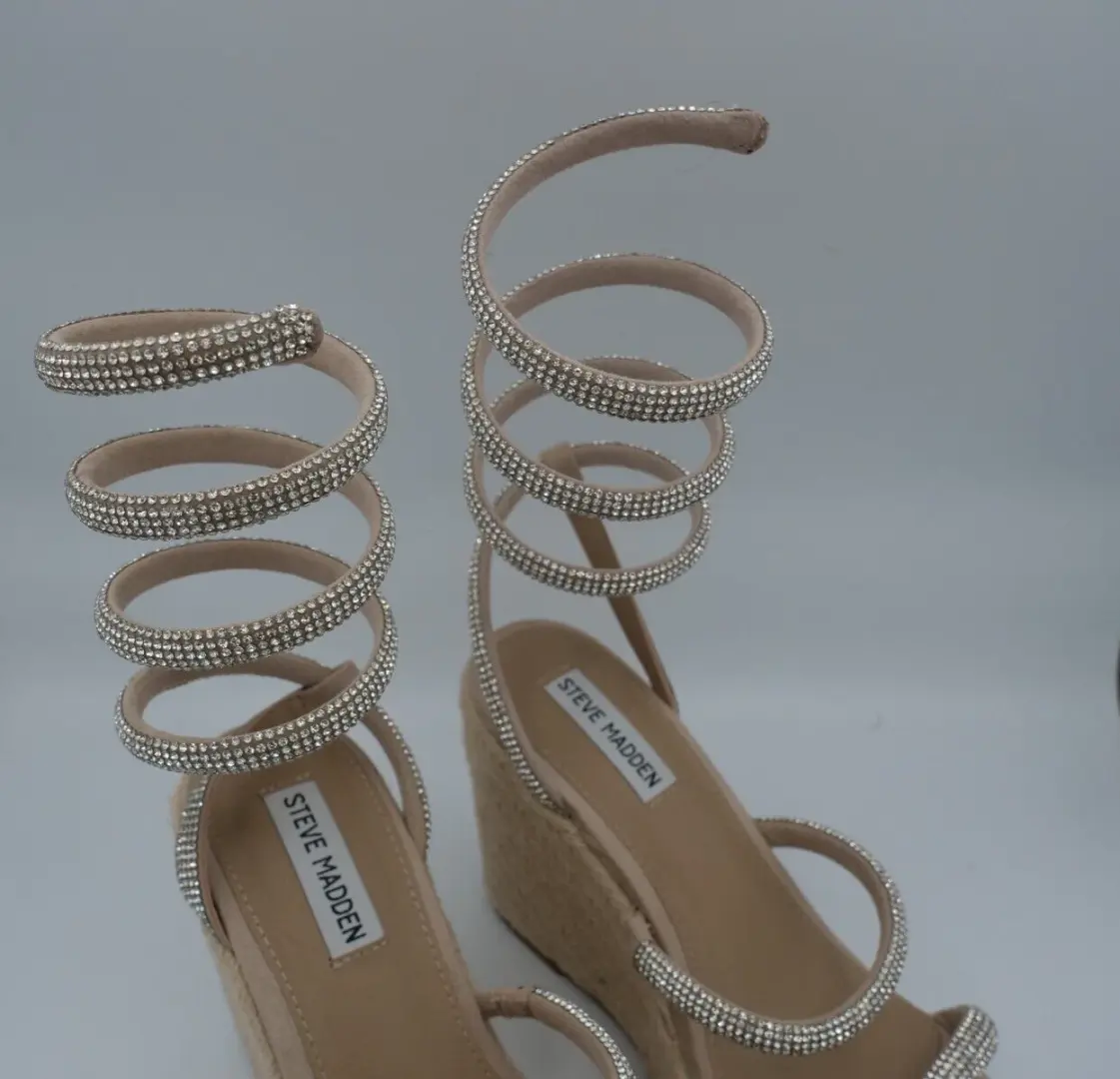 Steve Madden Mention 水钻厚底楔形女鞋 7.5 码-