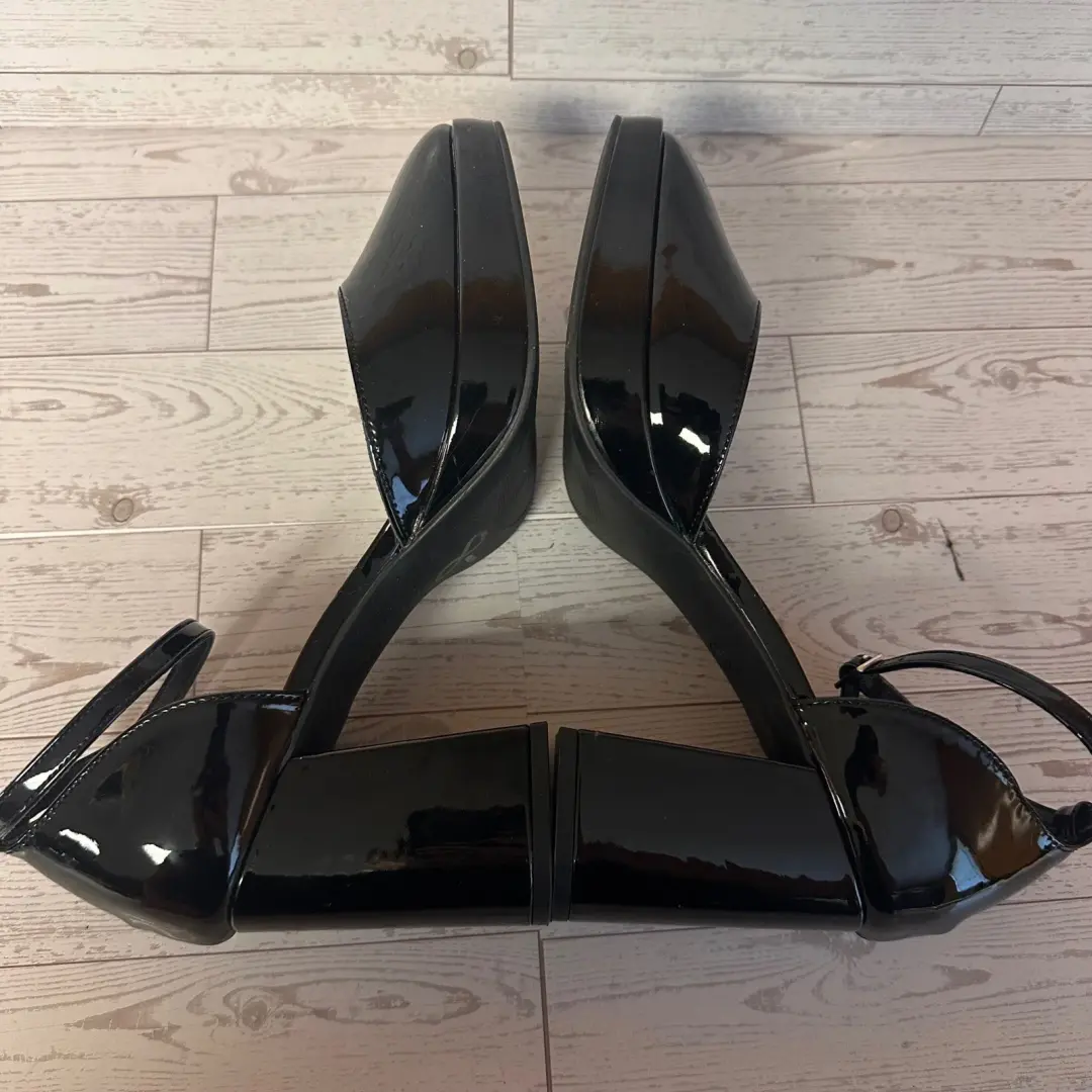 SO 黑色专利 Mary Jane Platform Block 90 年代风格高跟鞋踝带高跟鞋 8.5-