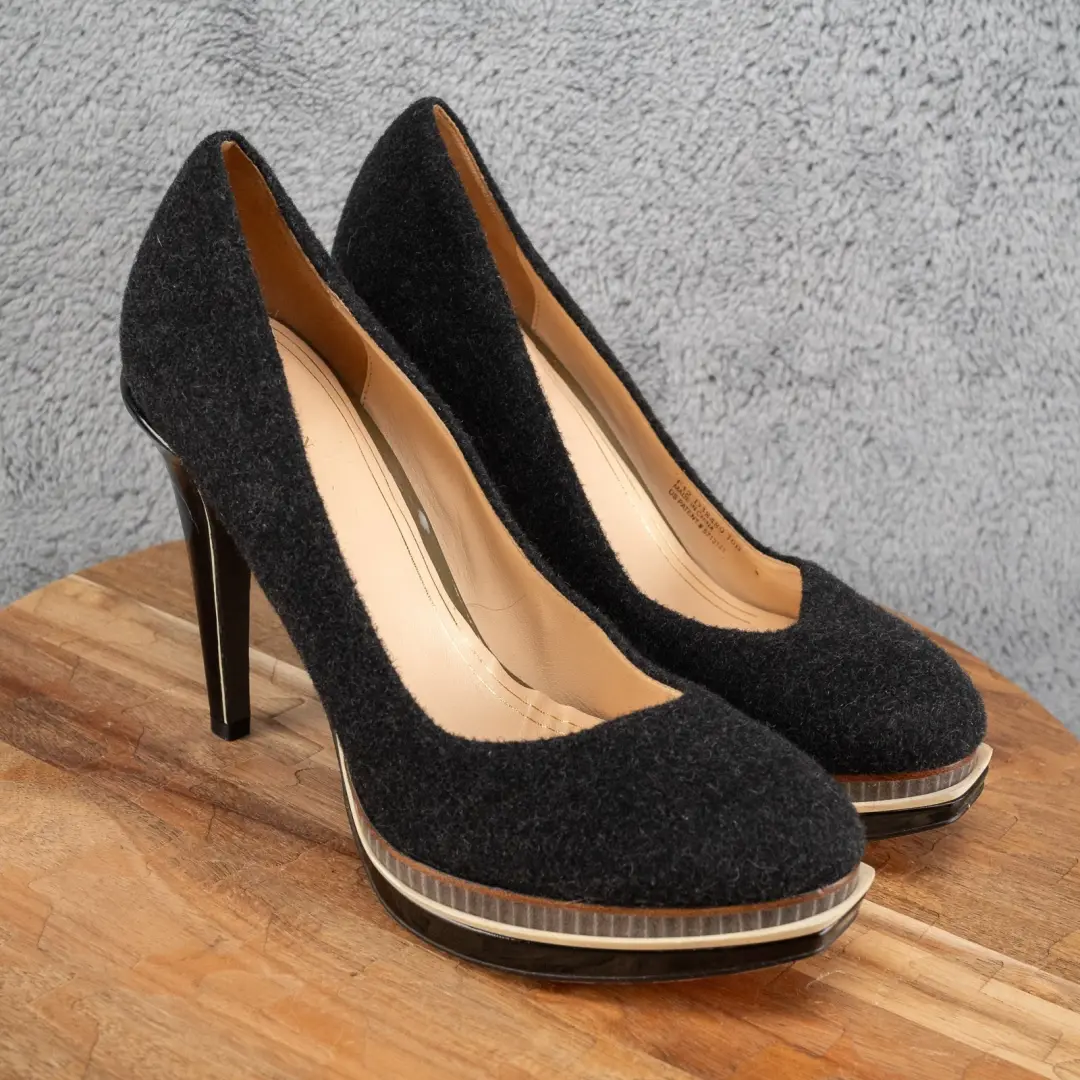$448 Cole Haan 双平台切尔西羊毛毡泵 10 B 5 码高跟鞋-