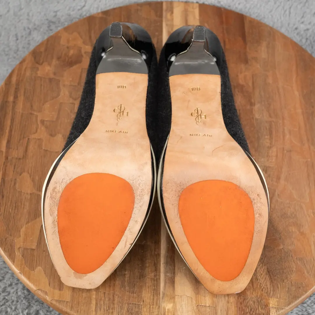 $448 Cole Haan 双平台切尔西羊毛毡泵 10 B 5 码高跟鞋-