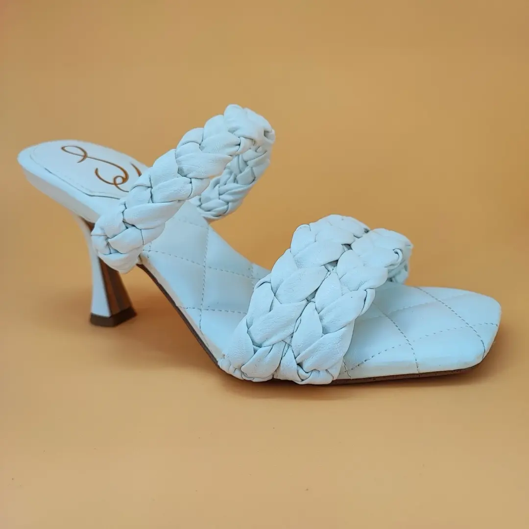 Sam Edelman Meghan 女式 9M 码凉鞋合成白色编织方形-