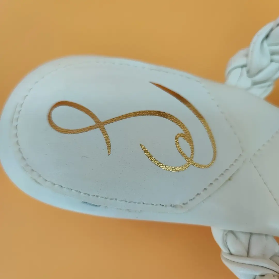 Sam Edelman Meghan 女式 9M 码凉鞋合成白色编织方形-