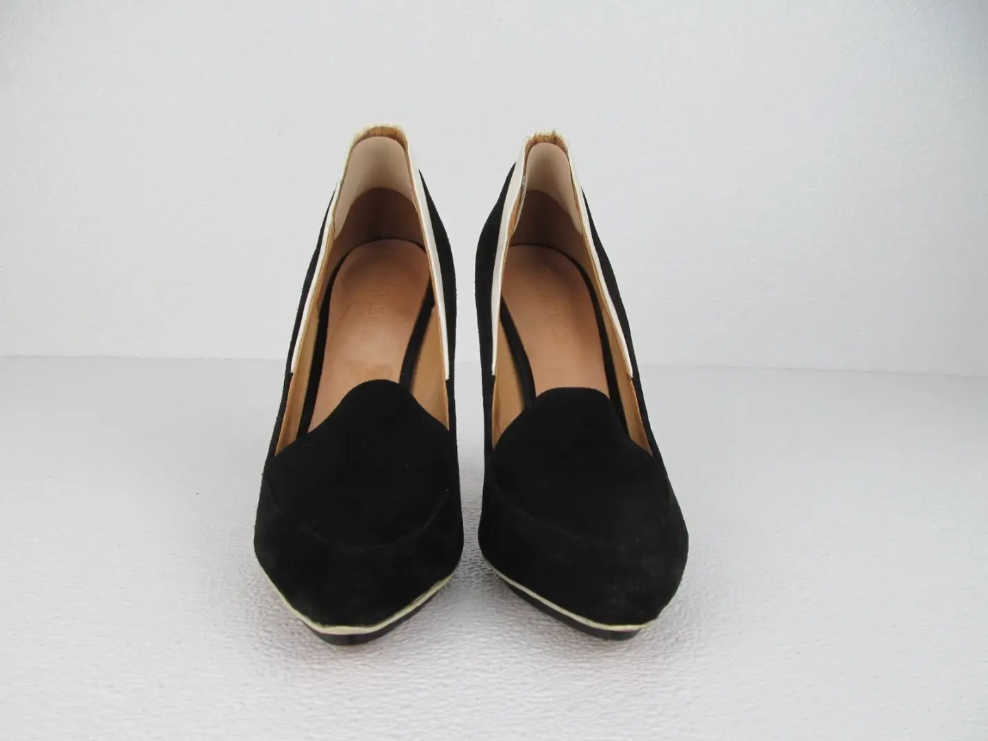 洛杉矶 Dice Heels 黑色麂皮绒高跟鞋细高跟鞋女式 7.5M 码-