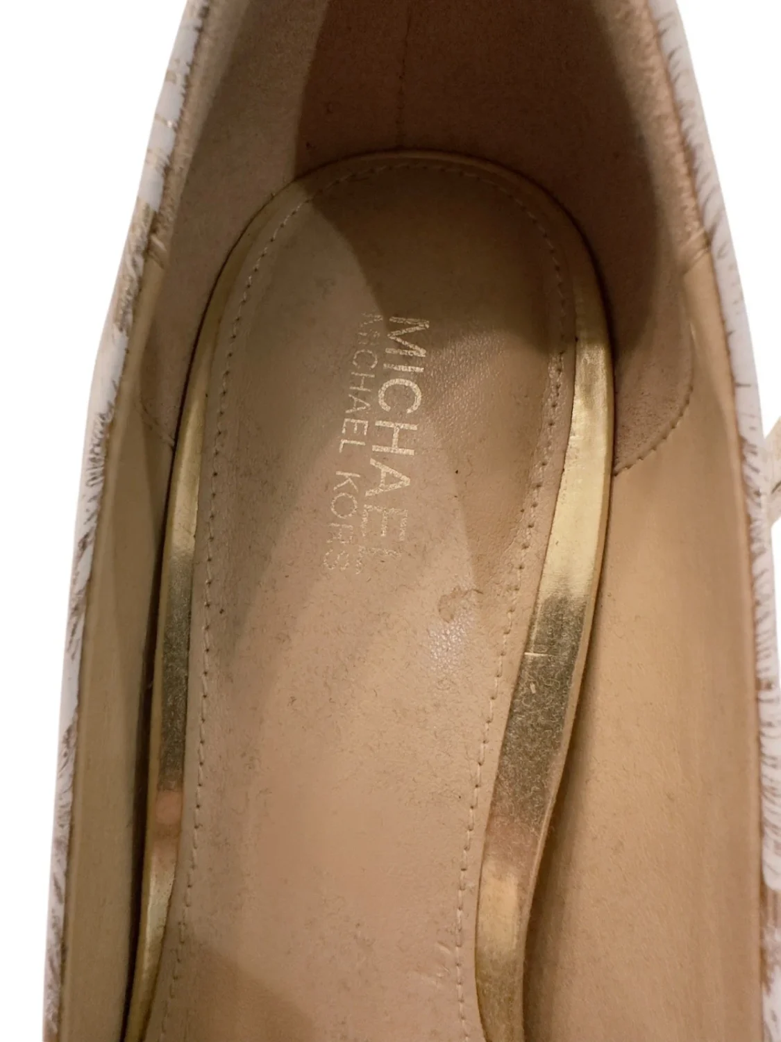 Michael Kors 女式白金花卉尖头高跟鞋 7.5M 码-