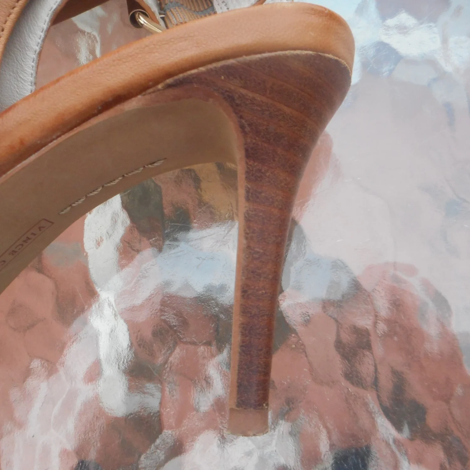 Vince Camuto VC-Nissah 皮革露跟棕色 8M-