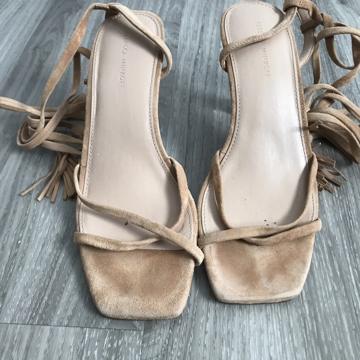 REBECCA MINKOFF 女式 8 棕色踝带中跟鞋凉鞋-