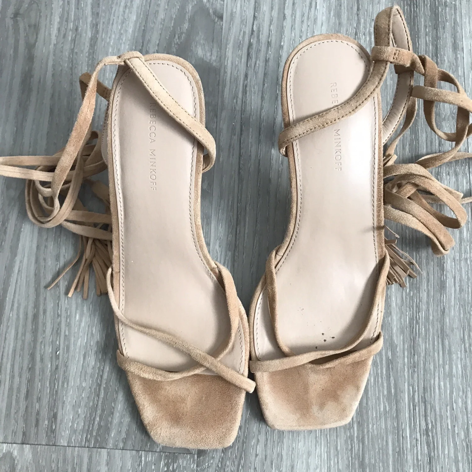 REBECCA MINKOFF 女式 8 棕色踝带中跟鞋凉鞋-